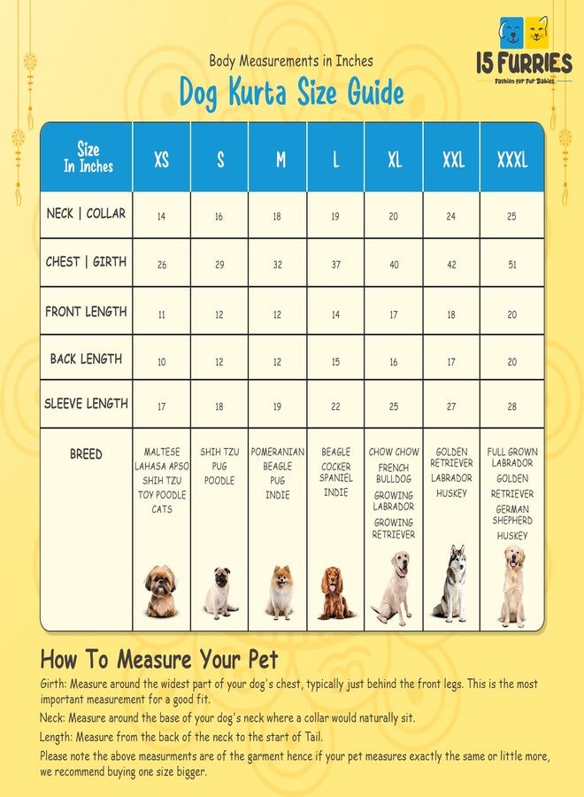 15 BUTTONS Nawab Dog Kurta | Premium Soft Cotton Ethnic Outfit for Dogs & Puppies | Comfortable, Breathable & Lightweight Traditional Clothing | Perfect for Weddings, Festivals & Special Occasions - Image 4